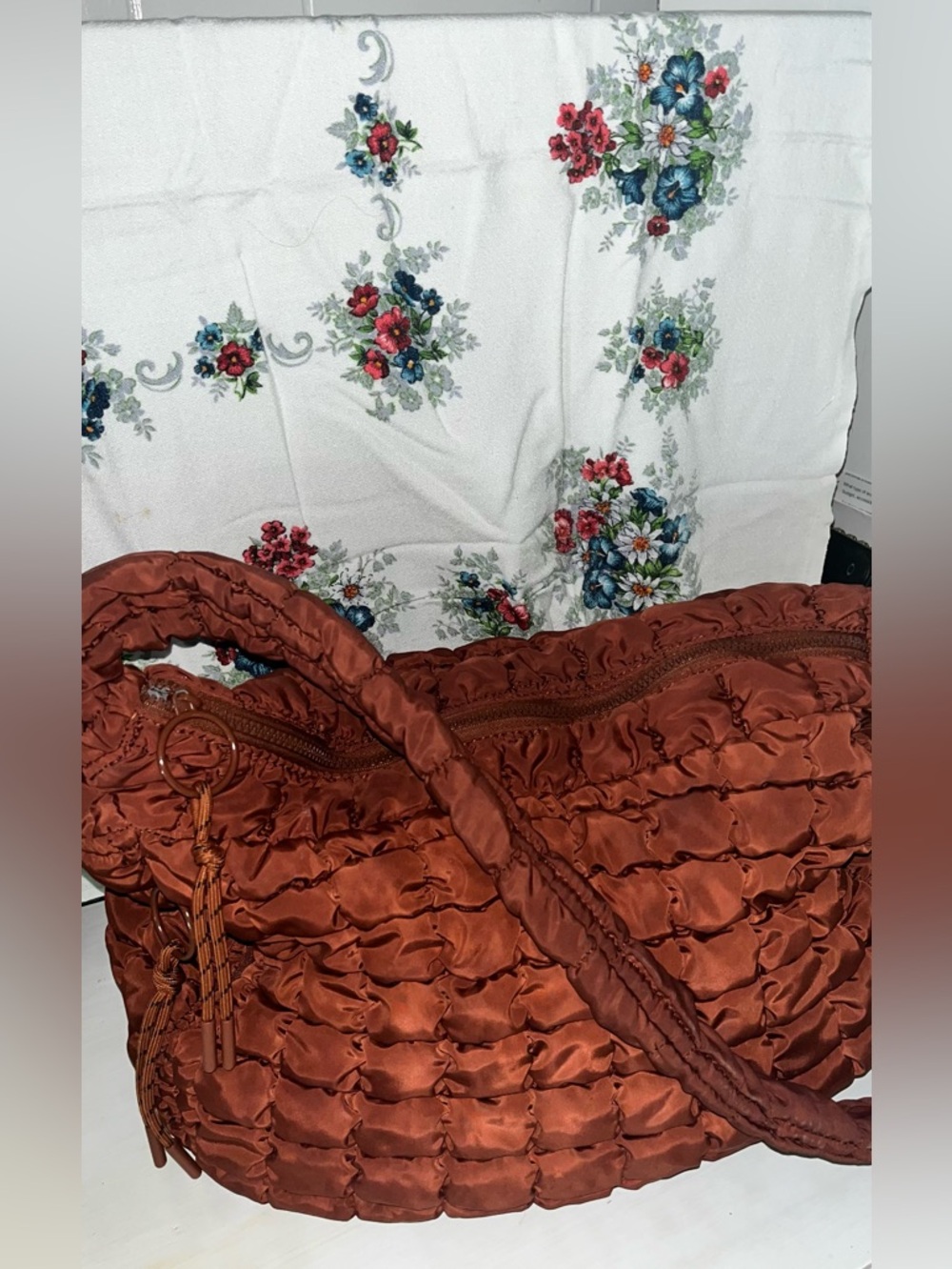 Urban Fit Quilted Rust Orange Puffer Bag - Pre-loved ❤️